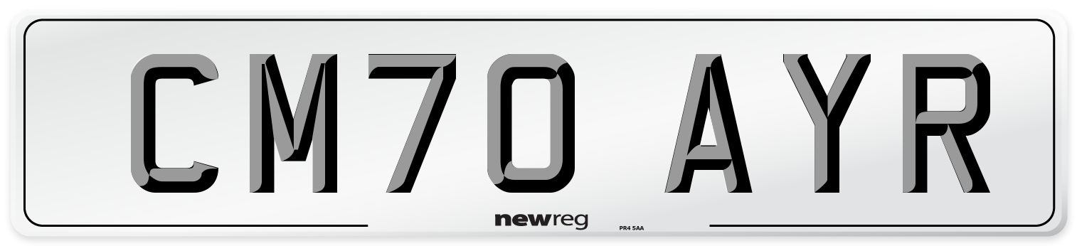CM70 AYR Number Plate from New Reg